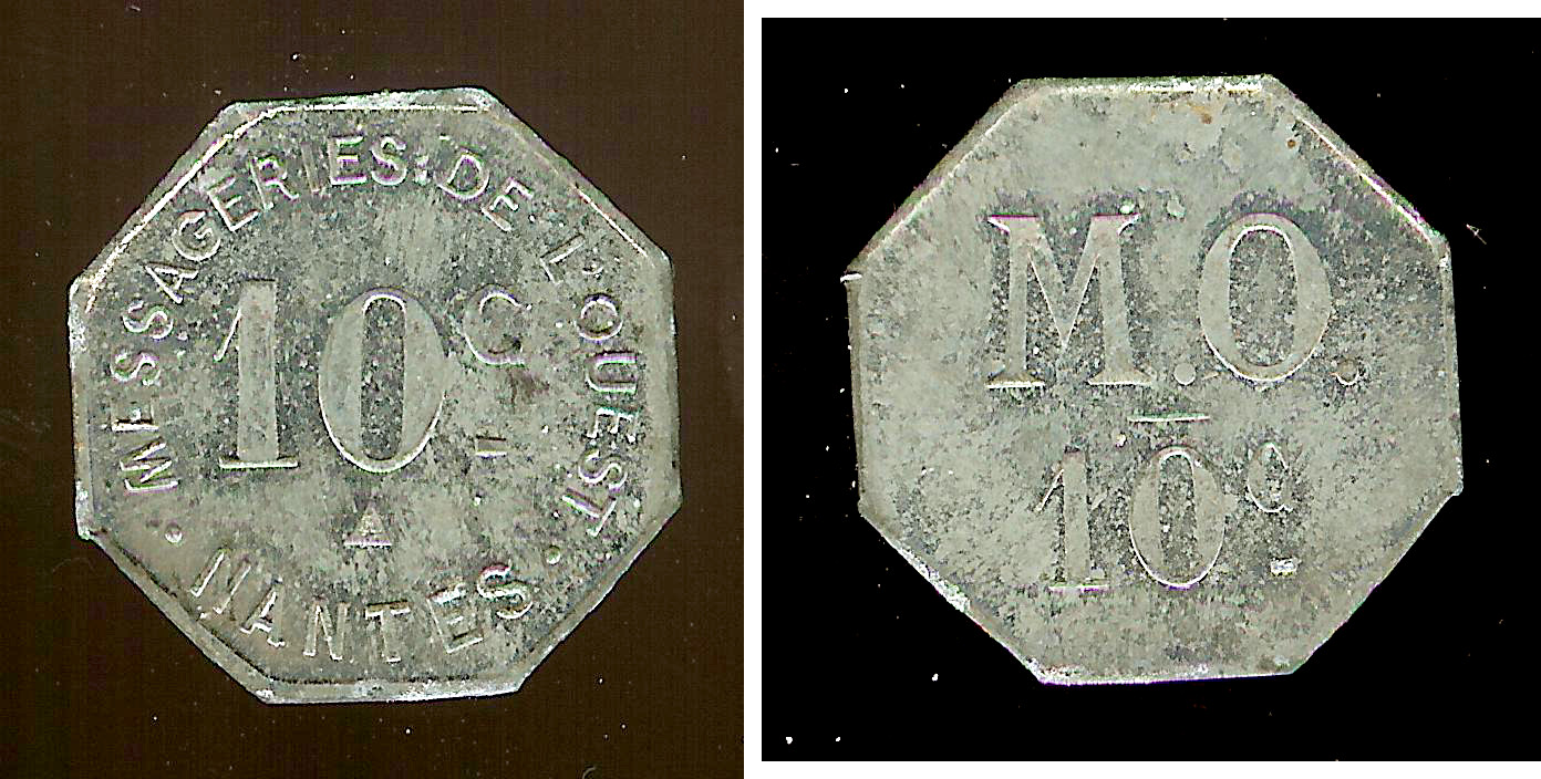 Nantes (Loire-Atlantique-44)1 10 centimes N.D. AU+